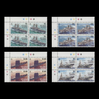 Delcampe - Pitcairn Islands 1993 (MNH) Royal Navy Vessels Traffic Light/plate Blocks - Pitcairn