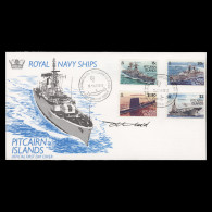 Delcampe - Pitcairn Islands 1993 Royal Navy Vessels First Day Cover Signed By Designer - Pitcairn