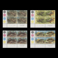 Delcampe - Pitcairn Islands 1993 (MNH) Lizards Traffic Light/plate Blocks - Pitcairn