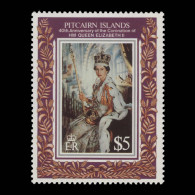 Delcampe - Pitcairn Islands 1993 (MNH) Coronation Anniversary Single - Pitcairn