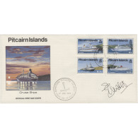 Delcampe - Pitcairn Islands 1991 Cruise Ships First Day Cover Signed By Designer - Pitcairn
