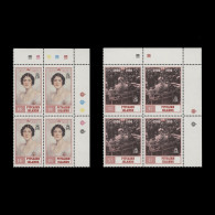 Delcampe - Pitcairn Islands 1990 (MNH) Queen Mother's Birthday Traffic Light/plate Blocks - Pitcairn