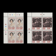 Delcampe - Pitcairn Islands 1990 (MNH) Queen Mother's Birthday Traffic Light/plate Blocks - Pitcairn