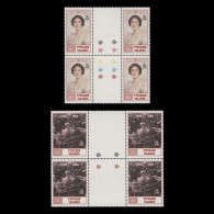 Delcampe - Pitcairn Islands 1990 (MNH) Queen Mother's Birthday Gutter Traffic Light Blocks - Pitcairn