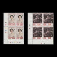 Delcampe - Pitcairn Islands 1990 (MNH) Queen Mother's Birthday Traffic Light/plate Blocks - Pitcairn
