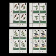 Delcampe - Pitcairn Islands 1990 (MNH) Birds Traffic Light/plate Blocks - Pitcairn