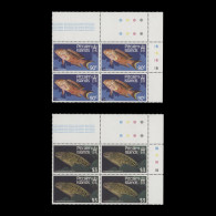 Delcampe - Pitcairn Islands 1988 (MNH) Fishes Traffic Light/plate 1B Blocks - Pitcairn