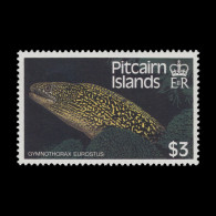 Delcampe - Pitcairn Islands 1988 (Variety) $3 Gymnothorax Eurostus With Watermark To Right - Pitcairn