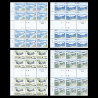 Delcampe - Pitcairn Islands 1989 (MNH) Aircraft Gutter Traffic Light/plate Blocks - Pitcairn