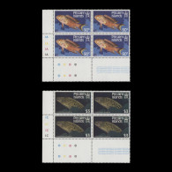 Delcampe - Pitcairn Islands 1988 (MNH) Fishes Traffic Light/plate Blocks - Pitcairn