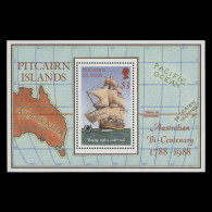Delcampe - Pitcairn Islands 1988 (MNH) Australian Settlement Bicentenary Miniature Sheet - Pitcairn