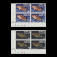 Delcampe - Pitcairn Islands 1988 (MNH) Fishes Traffic Light/plate 1B Blocks - Pitcairn