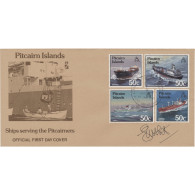 Delcampe - Pitcairn Islands 1987 Ships First Day Cover Signed By Designer Ernest Nisbet - Pitcairn