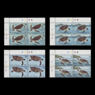 Delcampe - Pitcairn Islands 1986 (MNH) Turtles Traffic Light/plate Blocks - Pitcairn