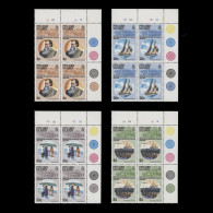 Delcampe - Pitcairn Islands 1986 (MNH) Seventh-Day Adventist Church Plate Blocks - Pitcairn