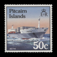 Delcampe - Pitcairn Islands 1985 (Variety) 50c Act 6 With Watermark To Right - Pitcairninsel