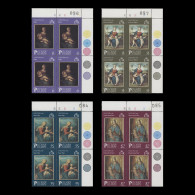 Delcampe - Pitcairn Islands 1985 (MNH) Christmas Traffic Light/plate Blocks - Pitcairninsel