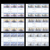 Delcampe - Pitcairn Islands 1988 (MNH) Ships Definitives Gutter Traffic Light Blocks - Pitcairn