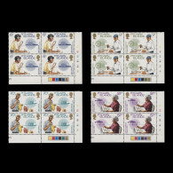 Delcampe - Pitcairn Islands 1983 (MNH) Commonwealth Day Plate 1B Blocks - Pitcairninsel