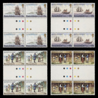 Delcampe - Pitcairn Islands 1983 (MNH) Folger's Discovery Gutter Traffic Light Blocks - Pitcairninsel