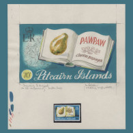 Delcampe - Pitcairn Islands 1982 Paw Paw Pencil And Watercolour Essay By Daphne Padden - Pitcairninsel