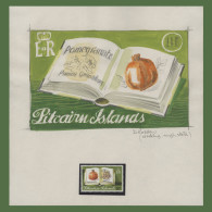 Delcampe - Pitcairn Islands 1982 Pomegranate Pencil And Watercolour Essay - Pitcairninsel