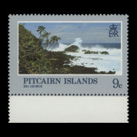 Delcampe - Pitcairn Islands 1981 (Variety) 9c Landscapes With Watermark To Right - Pitcairninsel
