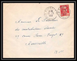 Delcampe - 04793 Lettre Cover Bouches Du Rhone Rousset N°813 Gandon Pour Marseille 1950 - Bahnpost