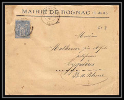 Delcampe - 04630 Lsc Lettre Cover Bouches Du Rhone Gare De Rognac Ferroviaire N°90 Sage Pour Eyguières 1898 - Bahnpost