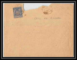 Delcampe - 04629 Lsc Lettre Cover Bouches Du Rhone Rognac Gare Ferroviaire N°90 Sage Convoyeur Gardanne à Carnoules 1896 - Bahnpost