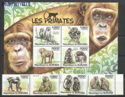 Delcampe - Burundi 2011 Mi 2078-2085+block164 MNH (ZS4 BUR2078-2085+bl164) - Singes