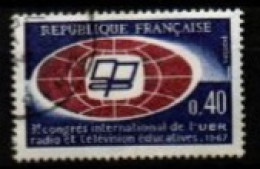 Delcampe - FRANCE   -   1967.   Y&T N°  1515 Oblitéré Cachet Rond .   Radio Et Télévision - Gebraucht