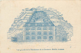 Delcampe - DBL.-ref-A503- Seine Maritime - Elbeuf - Publicité Manufacture De La Chemiserie Modèle - Vue Generale - - Elbeuf