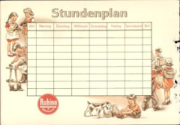 Delcampe - Stundenplan Reklame Rubina Schuhpflege Schuhcreme, Blechdose Edelware, Kinder Um 1930 - Non Classés