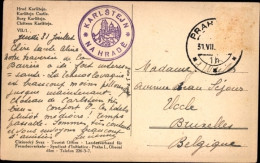 Delcampe - CPA Karlštejn Karlstein Mittelböhmen, Blick Auf Die Burg, Felswand, Wald, Hrad - Repubblica Ceca