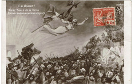 Delcampe - CTN99B - CARTE POSTALE PATRIOTIQUE SEMEUSE CAMEE 10c+5c NOËL 1914 - Lettres & Documents