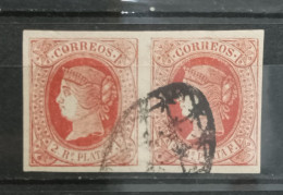 Delcampe - Antillas 1864 Edifil 12 Pareja Usado - Autres & Non Classés