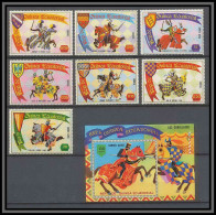 Delcampe - Guinée équatoriale Guinea 085 N°1324/1330 + Bloc 293 Chevalier Chevalier En Armure Ridders Knights CHEVEAUX HORSE MNH ** - Guinée Equatoriale