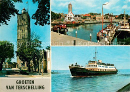 Delcampe - Terschelling NL Vuurtoren De Brandaris Havengezicht Aankomst Van De Friesland - Autres & Non Classés