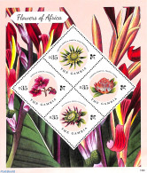 Delcampe - Gambia 2013 Flowers 4v M/s, Mint NH, Nature - Flowers & Plants - Gambia (1965-...)