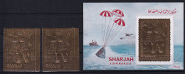 Delcampe - Sharjah 707 A Und B Und Block 70 B Postfrisch Raumfahrt #OE620 - Schardscha