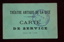 Delcampe - CARCASSONNE - Carte De Service Du Théâtre Antique De La Cité - Tessere Associative