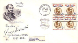 Delcampe - USA Lajos Kossuth 8c Blk/4 FDC ( A60 976) - 1951-1960
