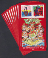 Delcampe - Inde India 2006 MNH 10X MS Children's Day Painting Art Hinduism Snake Snakes Religion Mythology Lotus Flower Arts, Sheet - Neufs