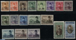 Delcampe - Egypt (Kingdom) 1952 Definitives, Overprints 18v, Unused (hinged) - Ongebruikt