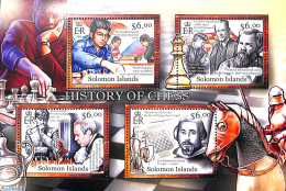 Delcampe - Solomon Islands 2012 Chess 4v M/s, Mint NH, Sport - Chess - Schach