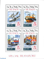 Delcampe - Solomon Islands 2013 Special Transport 4v M/s, Mint NH, Transport - Fire Fighters & Prevention - Aircraft & Aviation -.. - Feuerwehr