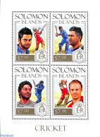 Delcampe - Solomon Islands 2013 Cricket 4v M/s, Mint NH, Sport - Cricket - Cricket