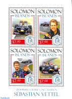 Delcampe - Solomon Islands 2013 Sebastian Vettel 4v M/s, Mint NH, Sport - Autosports - Isole Salomone (1978-...)