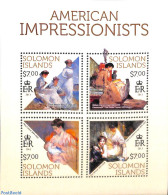Delcampe - Solomon Islands 2013 American Impressionists 4v M/s, Mint NH, Art - Modern Art (1850-present) - Paintings - Isole Salomone (1978-...)